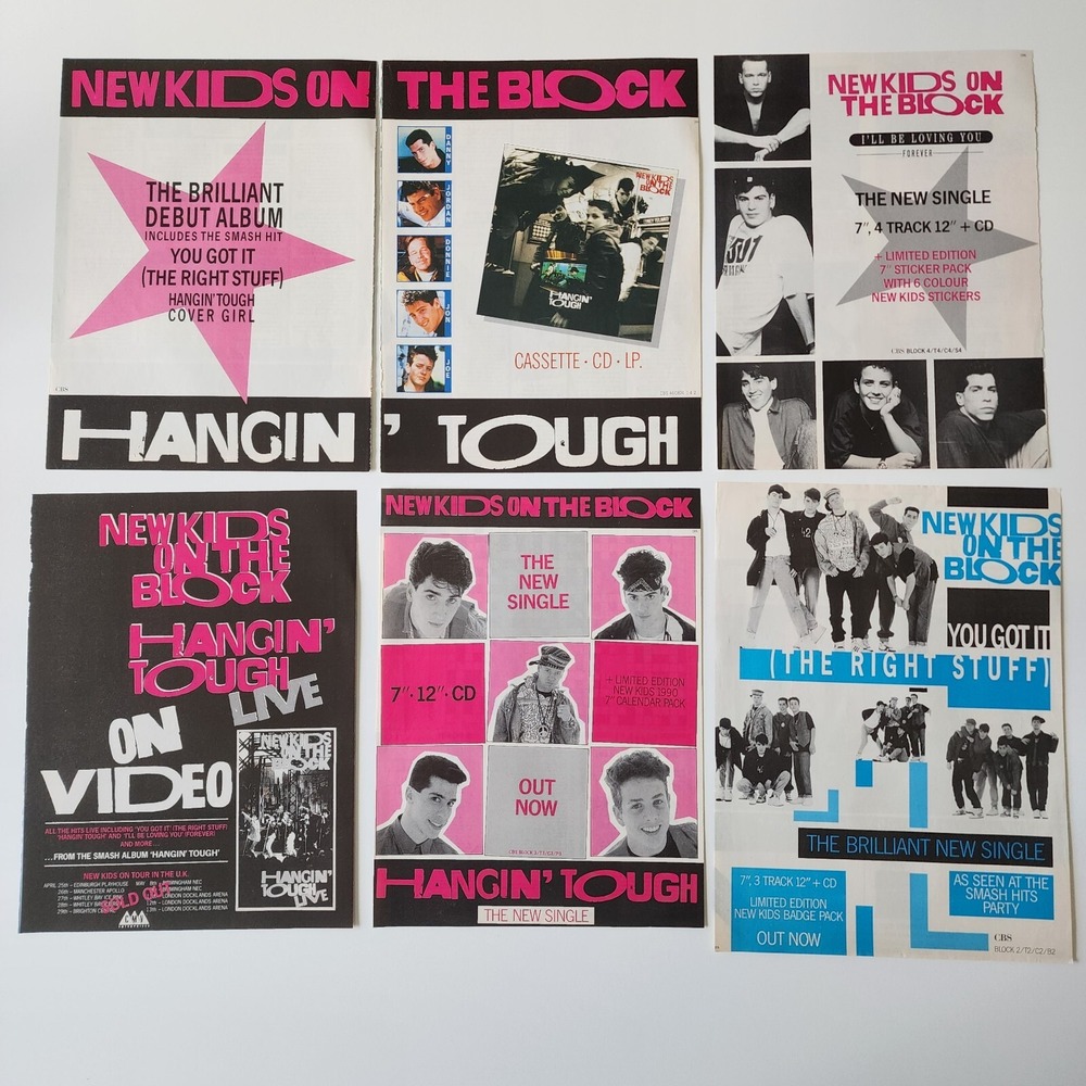 NEW KIDS ON THE‎ BLOCK Lot 21 Magazine Adverts Records 1990 NKOTB Memorabilia